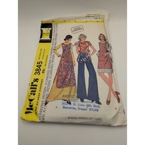 MCCALLS 3845 Vintage Sewing Pattern Misses Apron Or Tunic Complete  SM-LG - READ